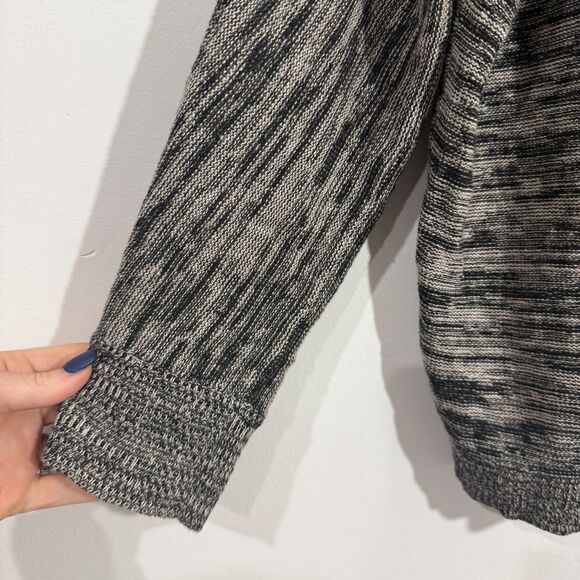 Eileen Fisher Linen Heathered Cardigan Sweater - Black/Tan M - Picture 3 of 5